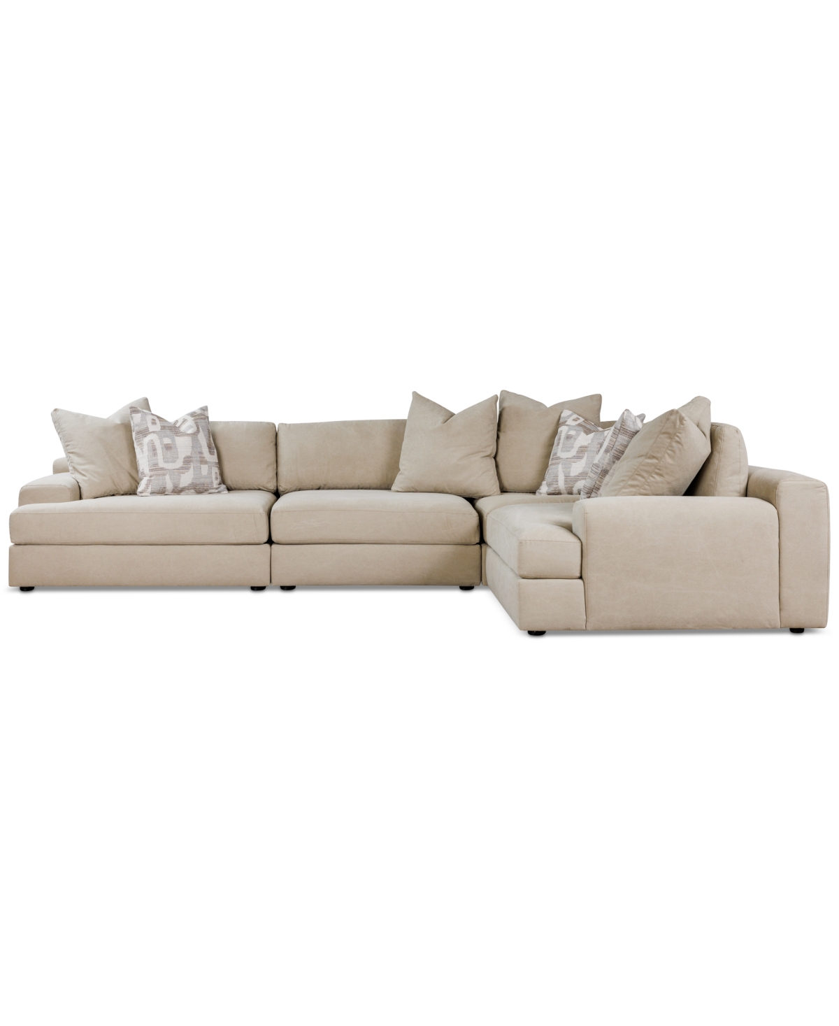 Macy's Klarke 4-pc. L Sectional With Deep Seating, Exclusively At  In Platinum