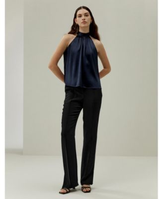 Women's Minimalistic Allure Silk Halter Top