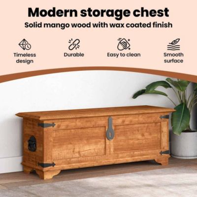 Rough Mango Wood Storage Chest