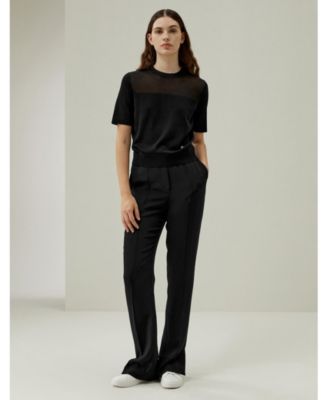 Women's Sophisticated Dual-Knit Silk T-Shirt