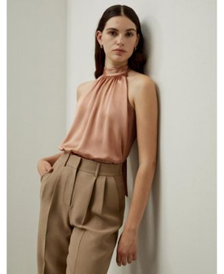 Graceful Breeze Silk Halter Top for Women