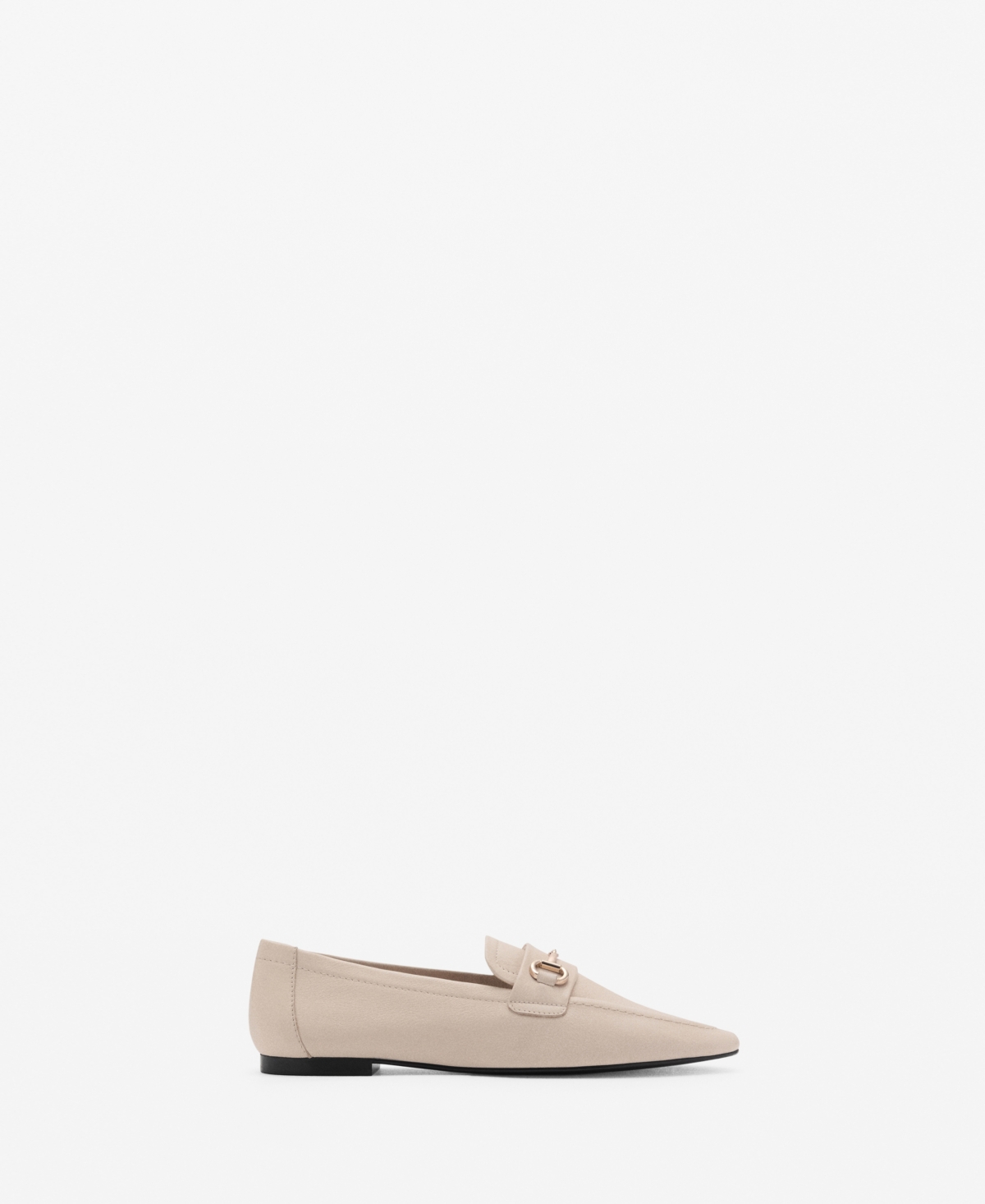MANGO WOMEN'S BUCKLE LEATHER MOCCASINS 
