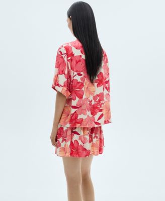 Women's Floral Print Pocket Shirt