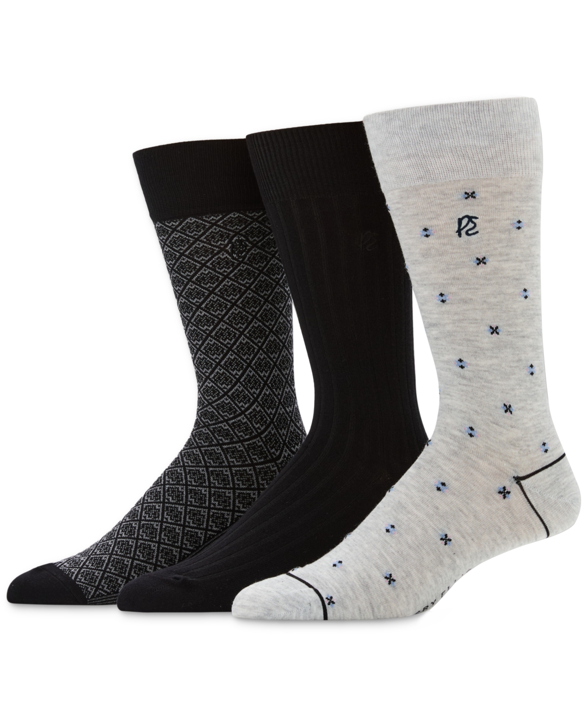 Men's 3-Pk. Assorted Patterned Crew Socks - 988