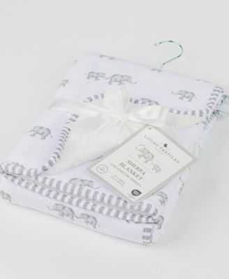 Baby Boys and Girls Elephant Heritage Collection Jersey Sherpa Blanket
