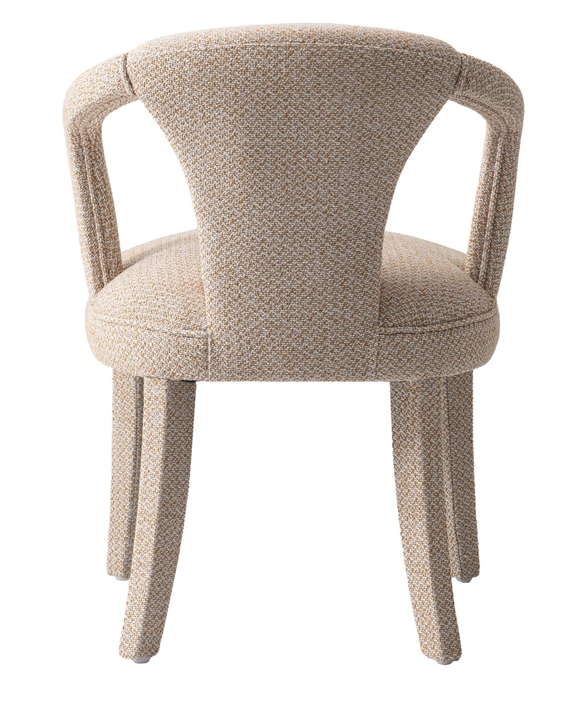 Manhattan Comfort Palmer 22.8" Modern Tweed Upholstered Dining Armchair In Gold