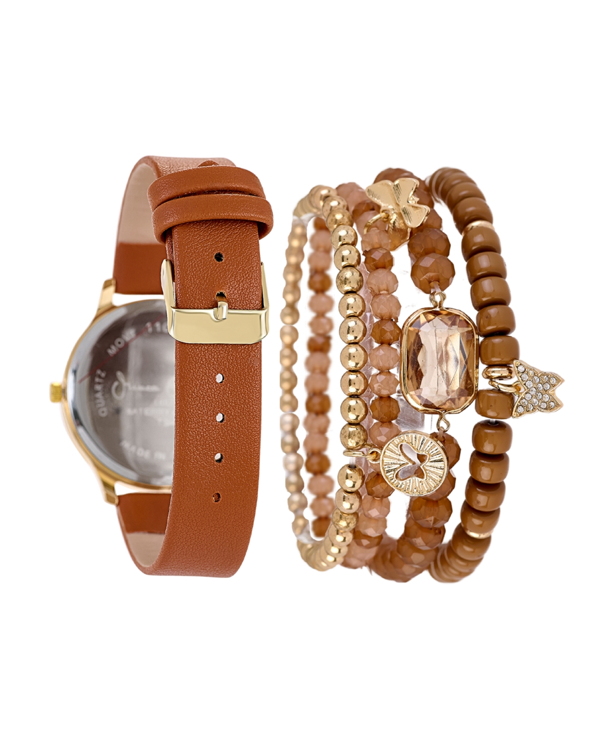 Jessica Carlyle Women's Brown Polyurethane Leather Analog Watch, 38mm In Brown