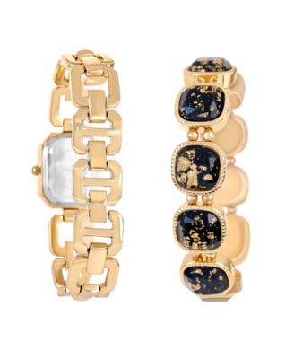 Women's Shiny Gold Tone Metal Alloy Analog Watch, 22mm