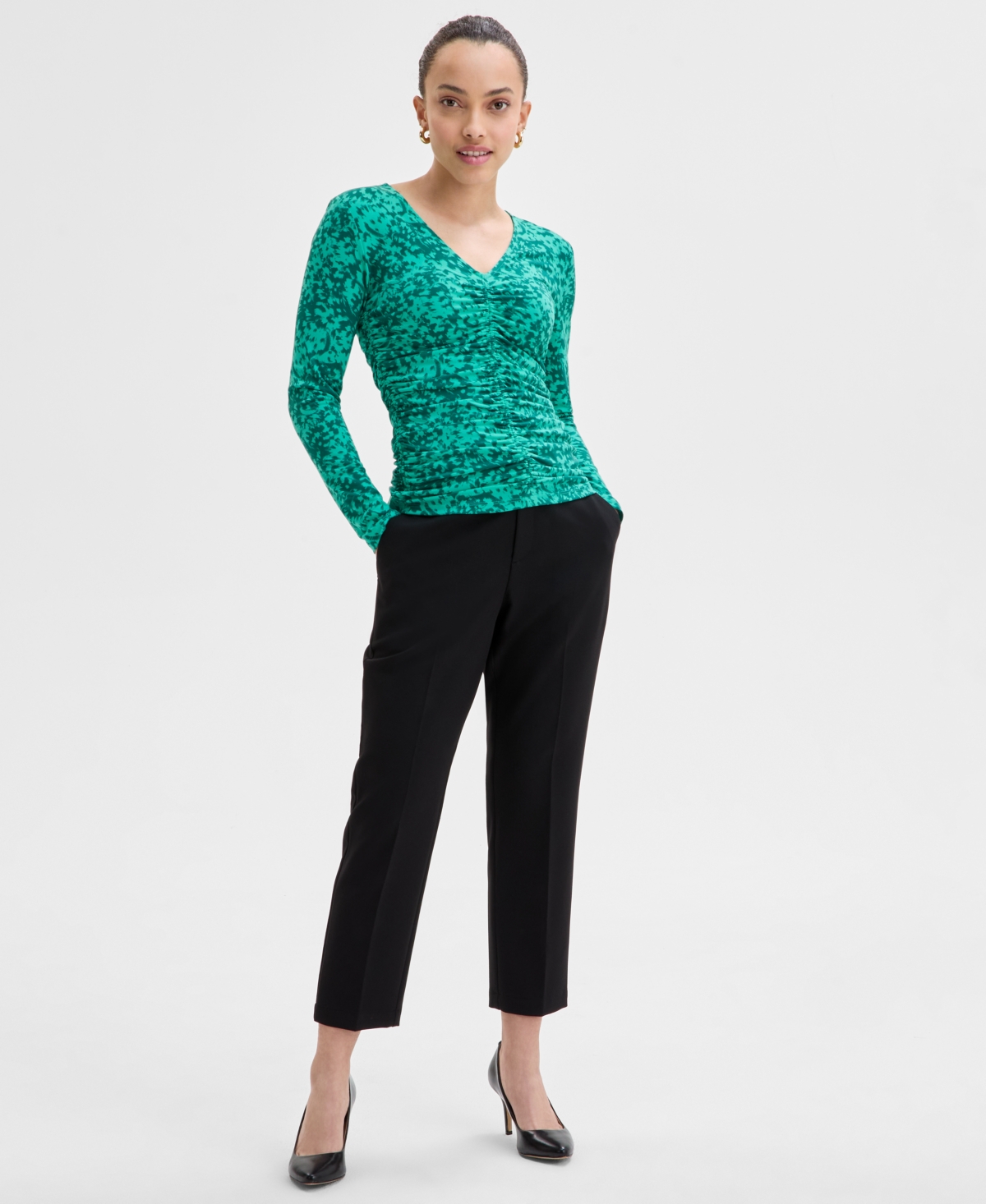 Inc International Concepts Petite Mid-rise Slim Trousers, Exclusively At Macy's In Petra Tex-