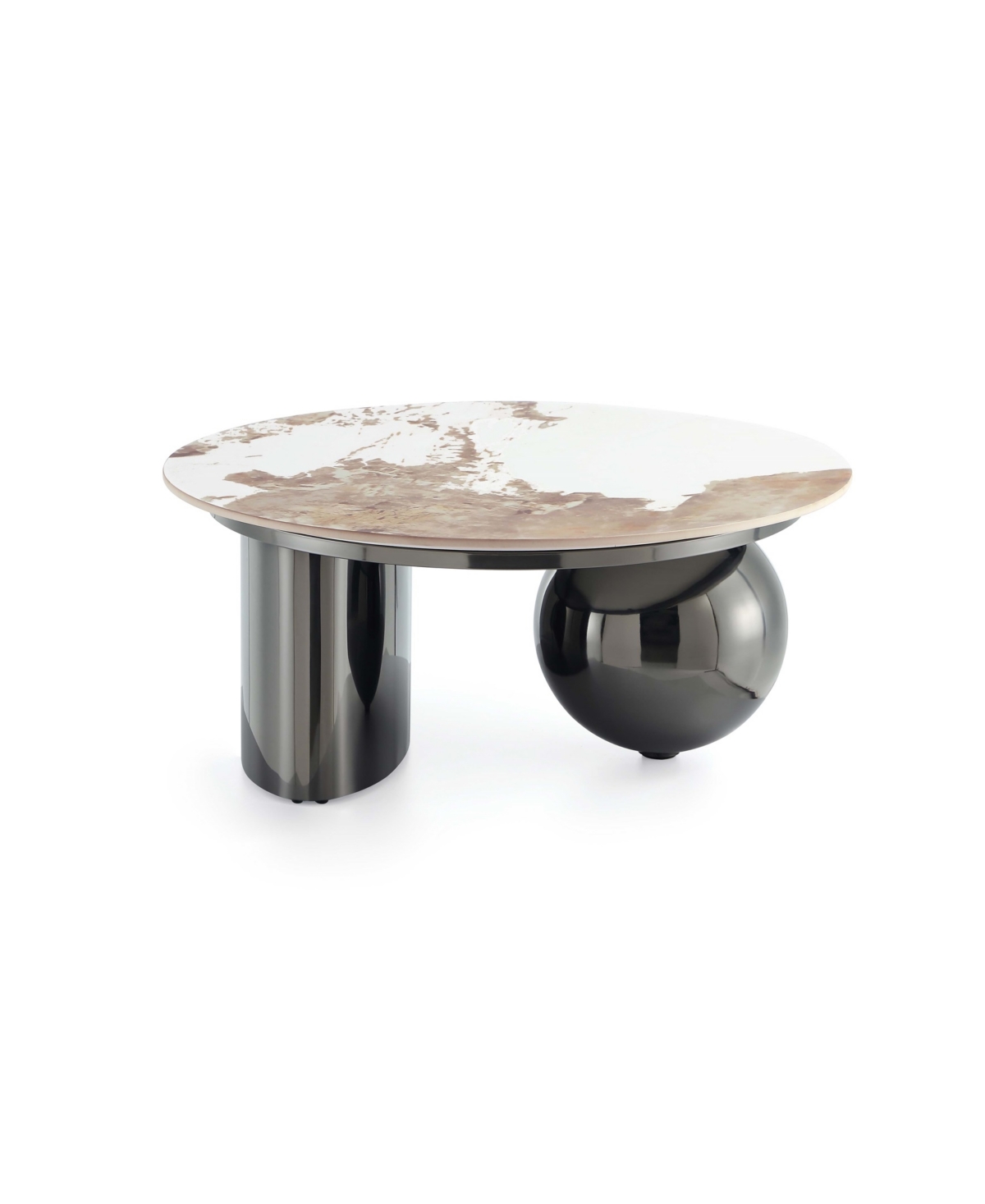 Manhattan Comfort Laurel 31.49" Modern Sintered Stone Top Coffee Table In Black