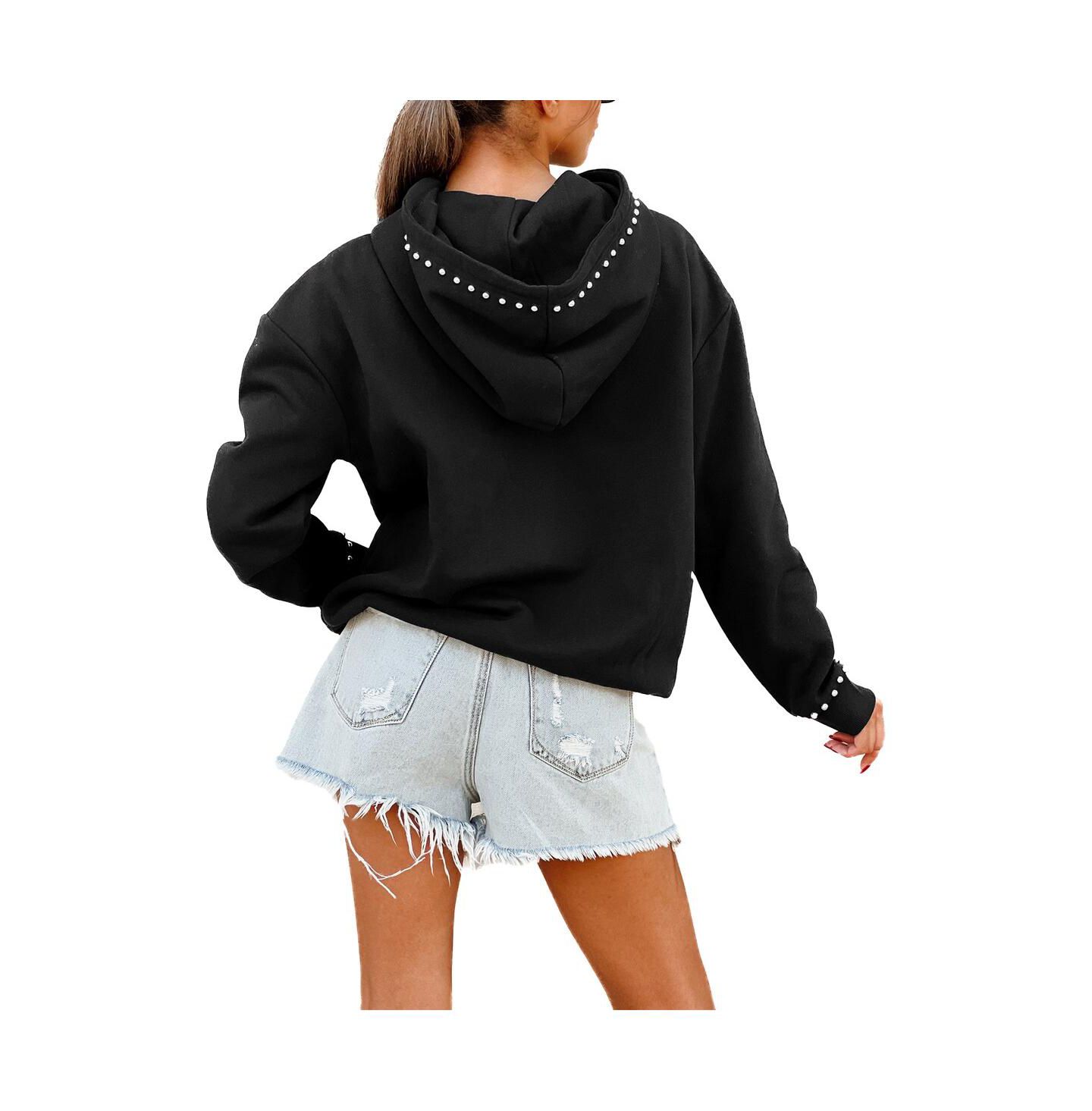 Женское худи Gameday Couture Black Dallas Cowboys Catch the Vibe Studded Pullover — фото 2