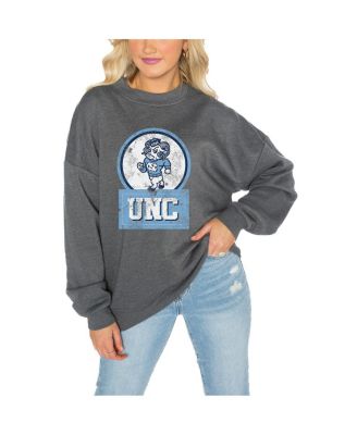Gameday Couture - Women's  Charcoal North Carolina Tar Heels Drop Shoulder Fleece Drop Pullover Sweatshirt