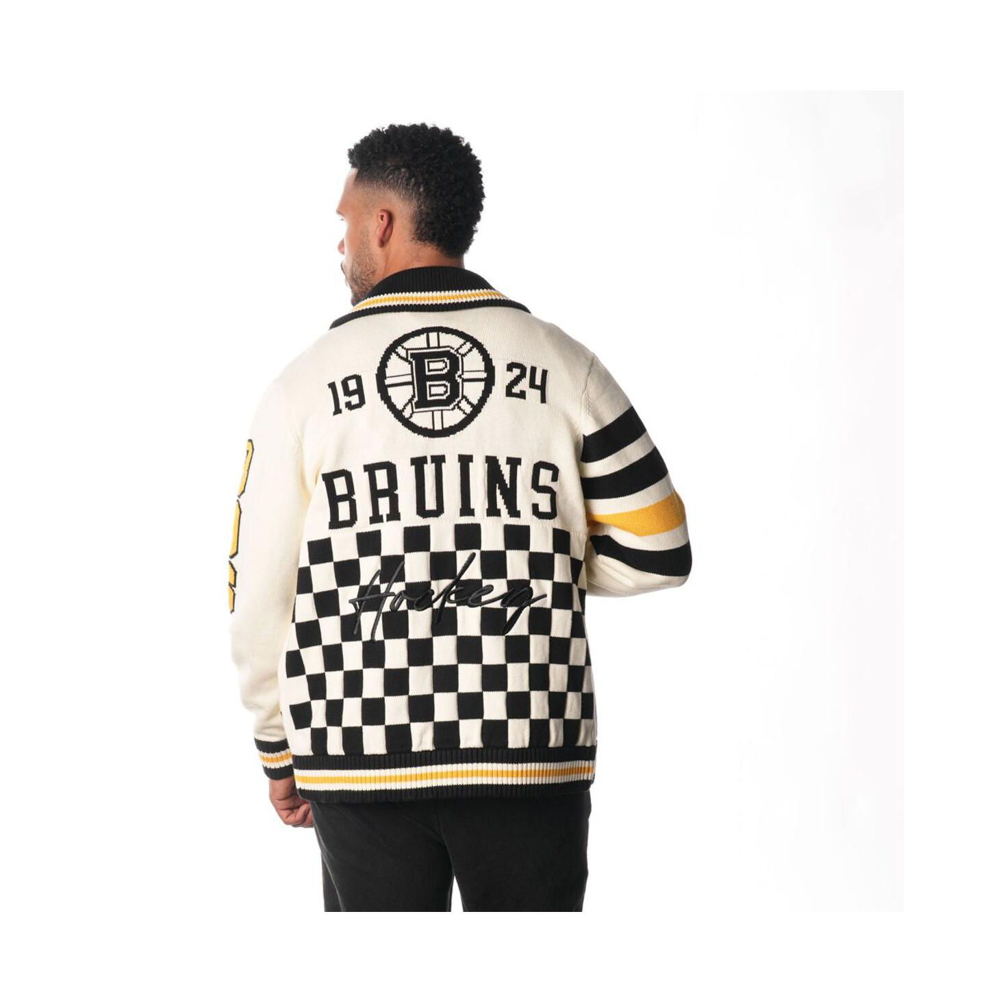 Мужской свитер The Wild Collective and Cream Boston Bruins Jacquard Full-Zip — фото 3