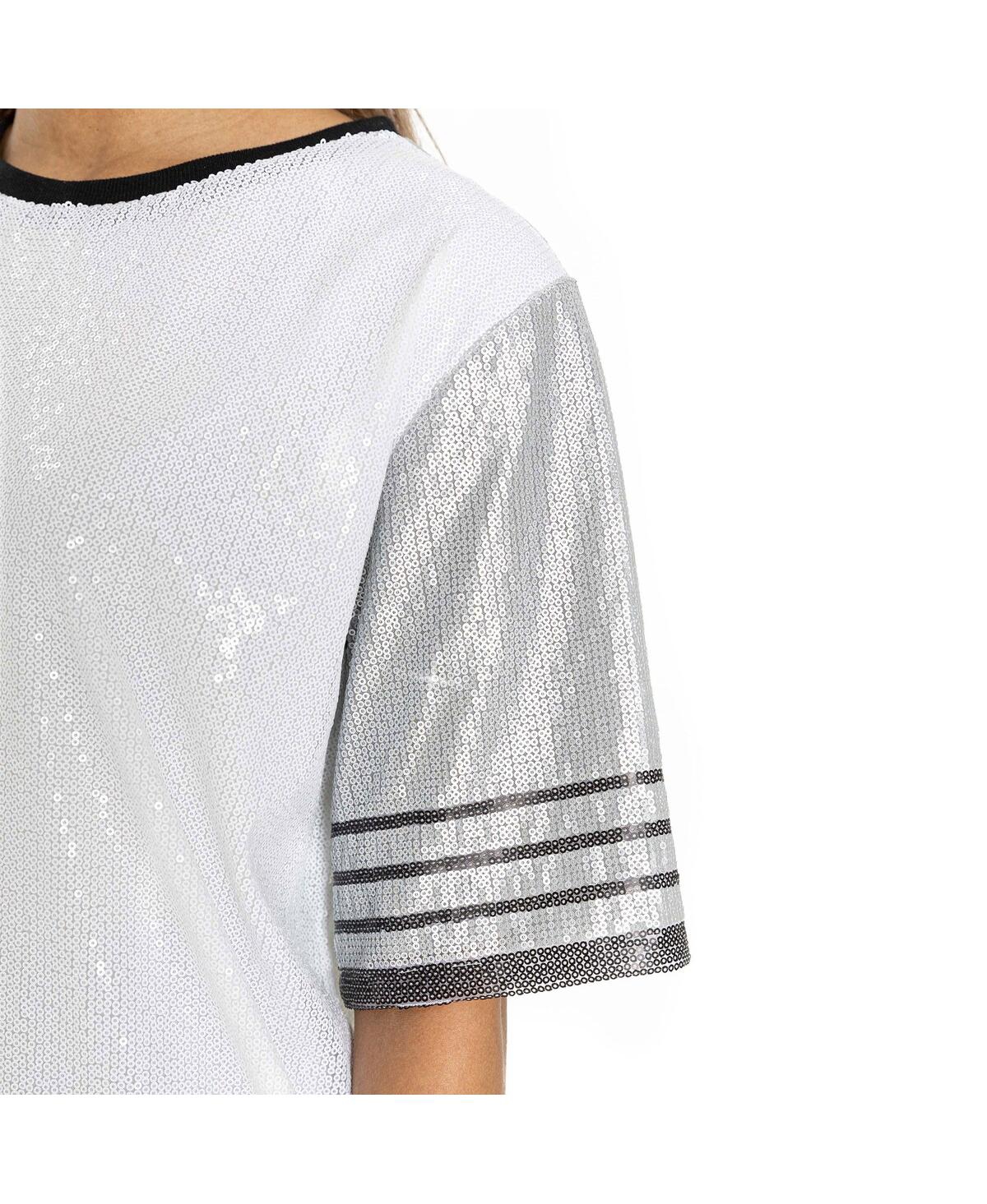 Shop Gameday Couture Women's White/gray Los Angeles Rams Bling It Full Sequin Jersey Dress In Gray,white
