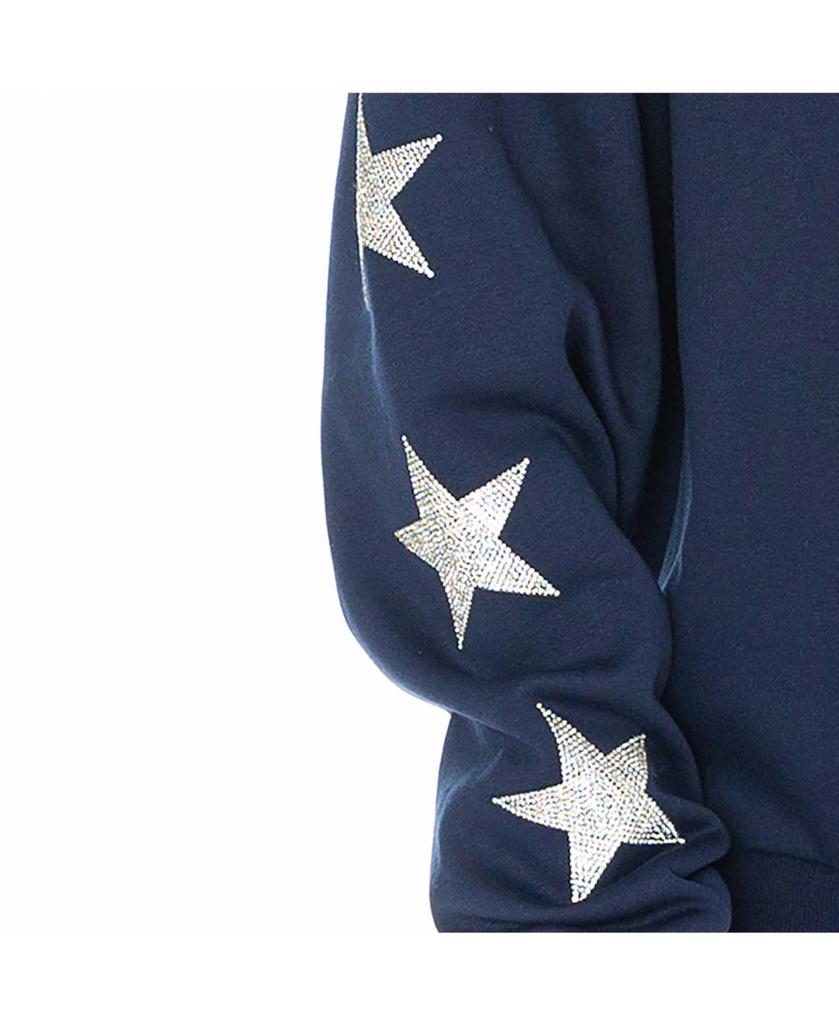 Shop Gameday Couture Women's Navy Houston Texans Rhinestone Star Sleeve Settle The Score Tri-blend Pullover