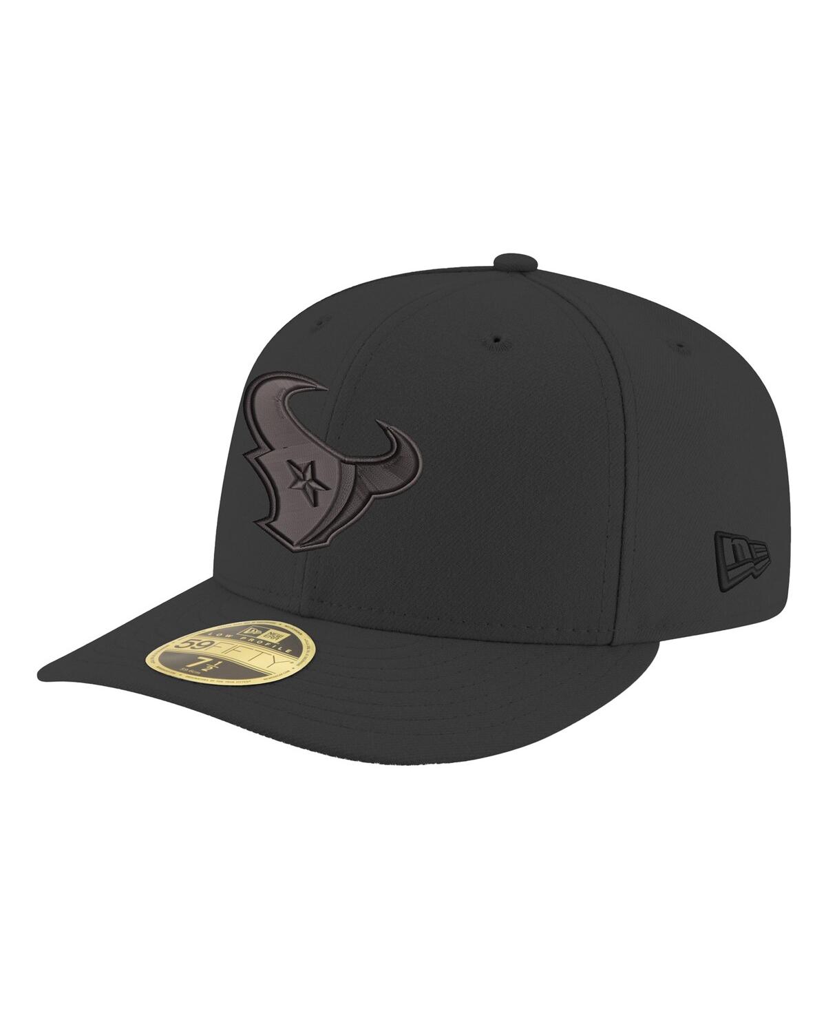 New Era Men's Black Houston Texans 59fifty Ii Low Profile Fitted Hat In Black