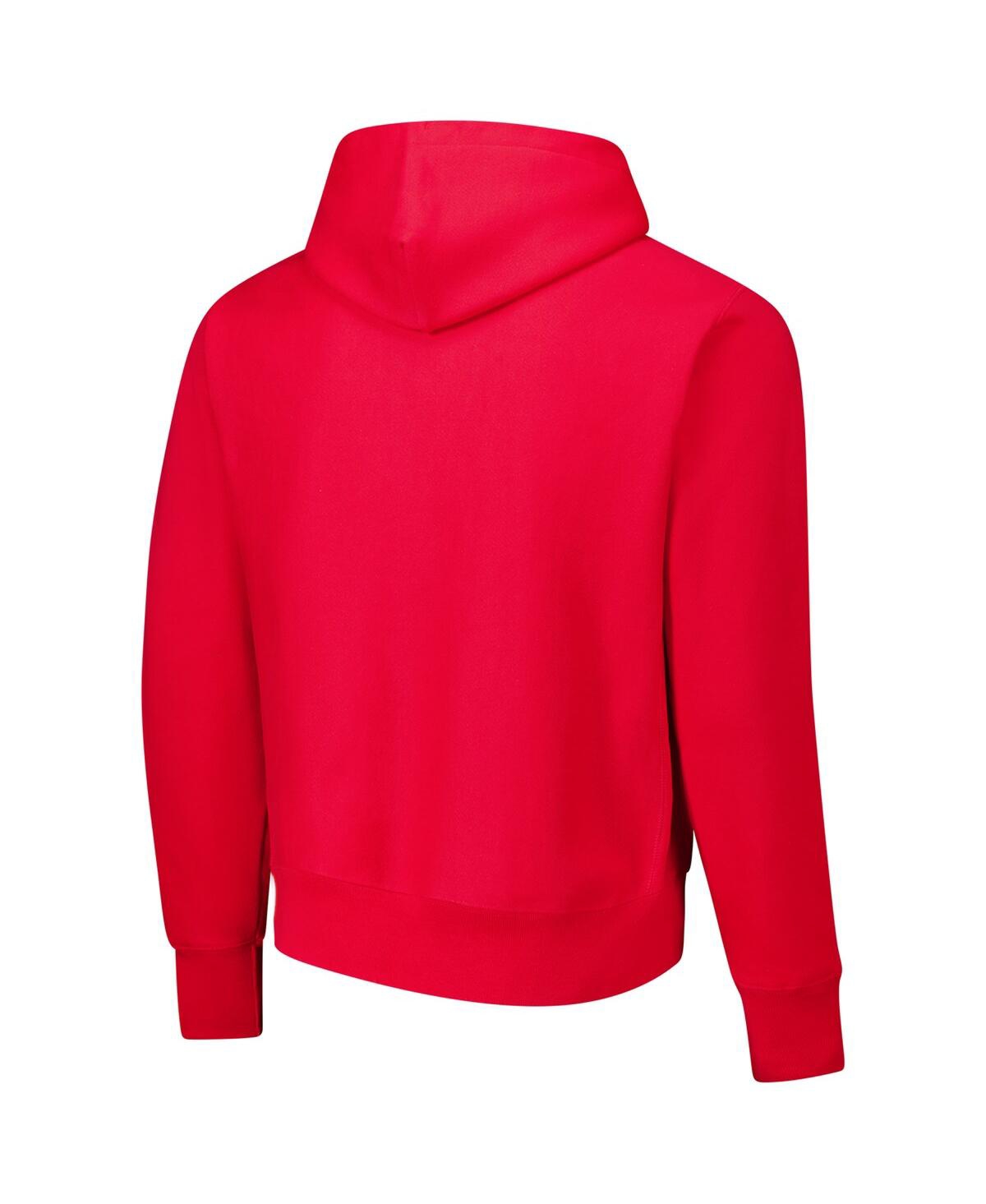 Champion Men's Scarlet Ohio State Buckeyes Vault Late Night Reverse Weave Pullover Hoodie In Scarlet