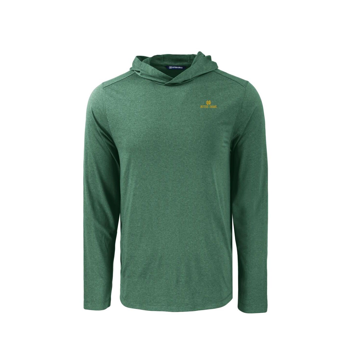 Мужское худи Cutter & Buck Green Notre Dame Fighting Irish Coastline Epic Comfort Eco Long Sleeve T-Shirt — фото 3