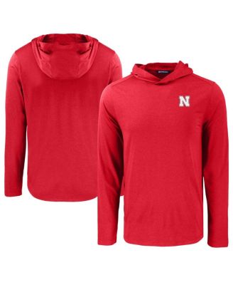 Cutter & Buck - Men's Cutter Buck Scarlet Nebraska Huskers Coastline Epic Comfort Eco Long Sleeve Hoodie T-Shirt