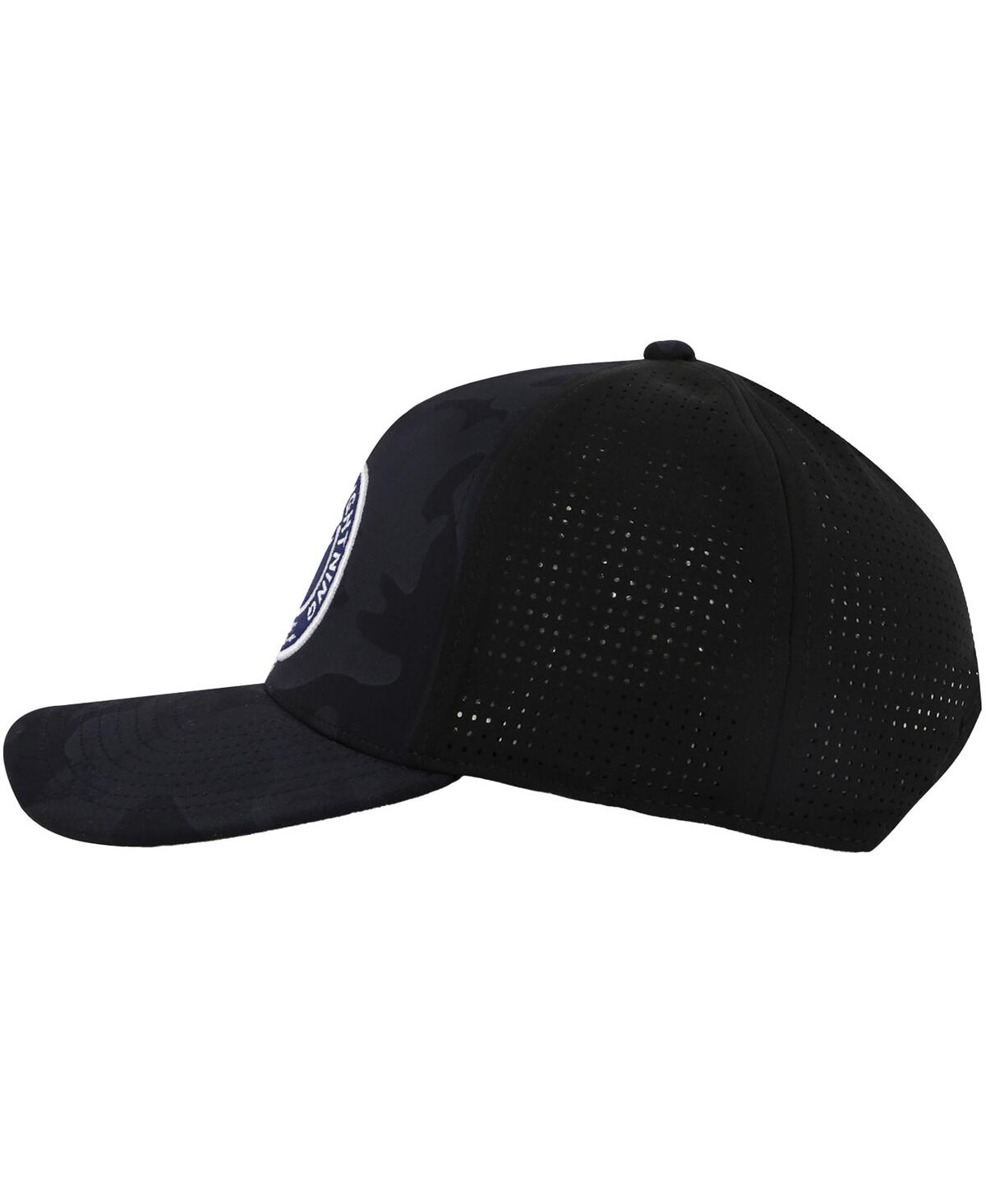 AMERICAN NEEDLE MEN'S BLACK TAMPA BAY LIGHTNING VALIN CAMO SUPER TECH VENTED ADJUSTABLE HAT 