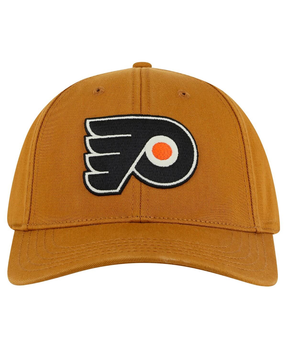 AMERICAN NEEDLE MEN'S TAN PHILADELPHIA FLYERS HEPCAT WASHED TWILL ADJUSTABLE HAT 