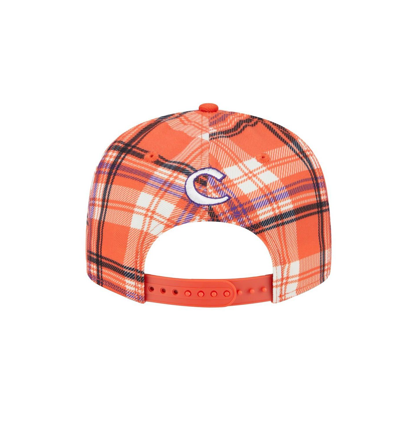 Мужская кепка New Era Orange Clemson Tigers Plaid 9FIFTY Snapback Hat — фото 2