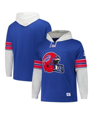 '47 Brand - 47 Brand Men's Royal Buffalo Bills Big Tall Lacer Pullover Hoodie