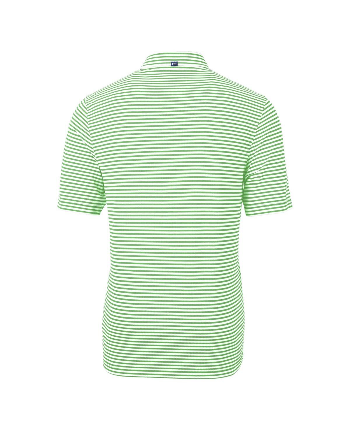 Cutter & Buck Men's Kelly Green Philadelphia Eagles Virtue Eco Pique Stripe Polo In Green