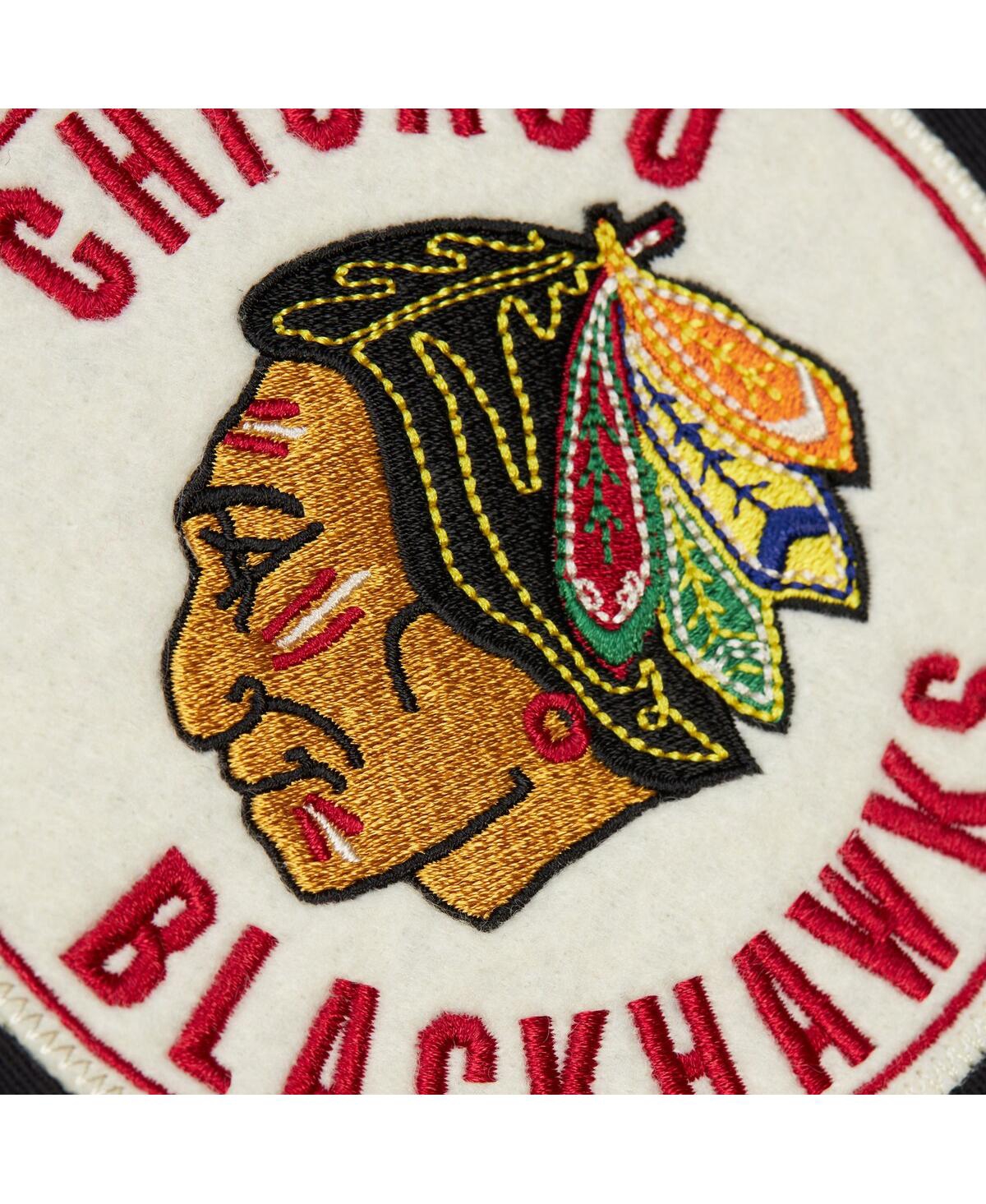 Mitchell & Ness Men's Black Chicago Blackhawks Vintage Coaches Cotton Twill Full-zip Jacket In Black