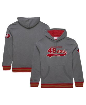 Mitchell & Ness - Men's   Heather Gray San Francisco 49ers Vintage Logo Snow Washed Fleece Pullover Hoodie