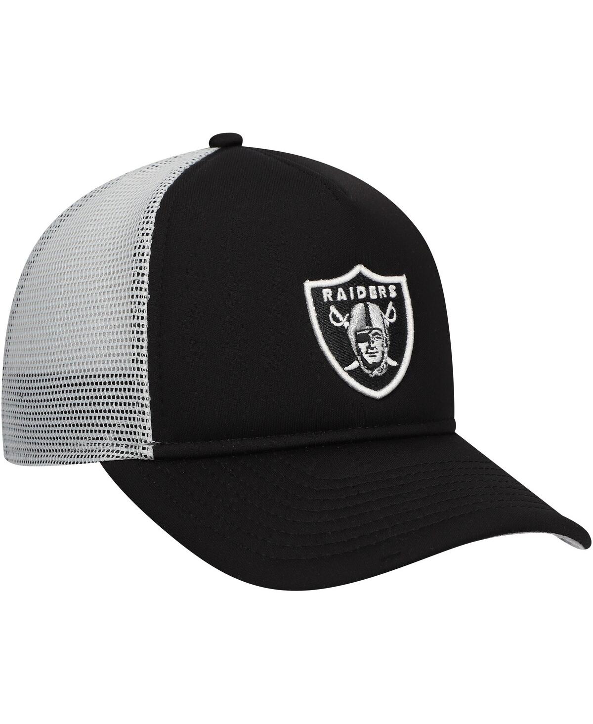 Shop New Era Big Boys And Girls Black Las Vegas Raiders A-frame 9forty Trucker Adjustable Hat