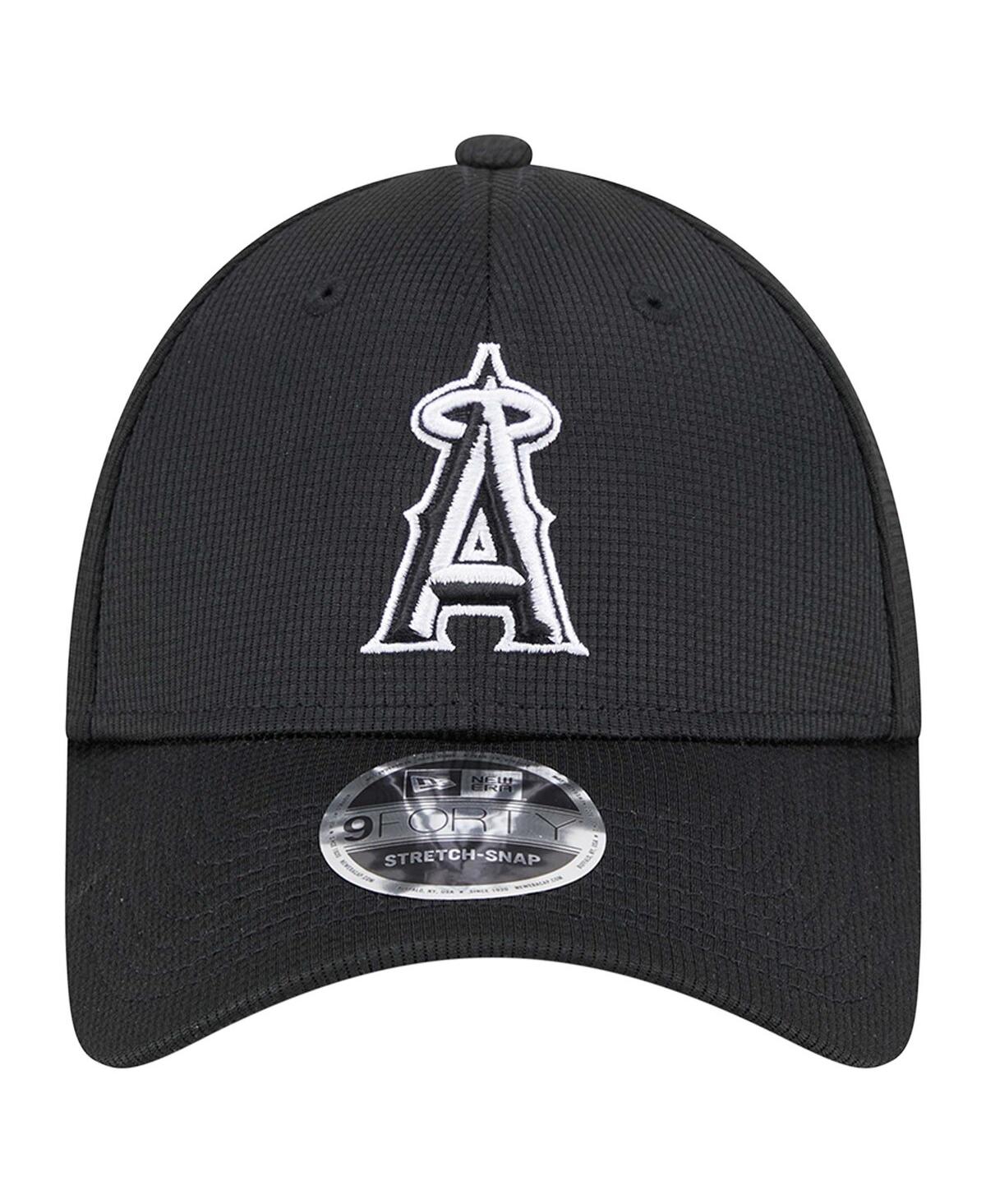 NEW ERA MEN'S BLACK LOS ANGELES ANGELS PIVOT 9FORTY ADJUSTABLE HAT 