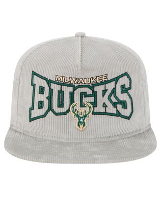 Men's Gray Milwaukee Bucks Throwback Corduroy Golfer Snapback Hat
