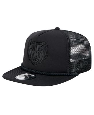 New Era - Men's  Black Memphis Grizzlies Tone Foam Meshback Golfer Snapback Hat