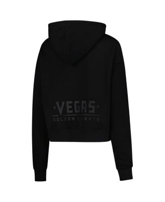 Women's Black Vegas Golden Knights Jewels Cropped Pullover Hoodie