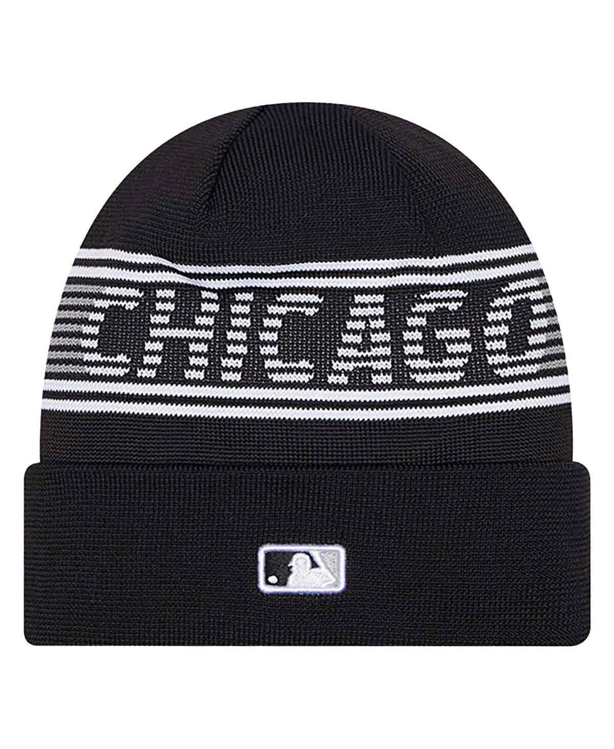 New Era Men's Black Chicago White Sox Authentic Collection Cuffed Knit Hat In Black