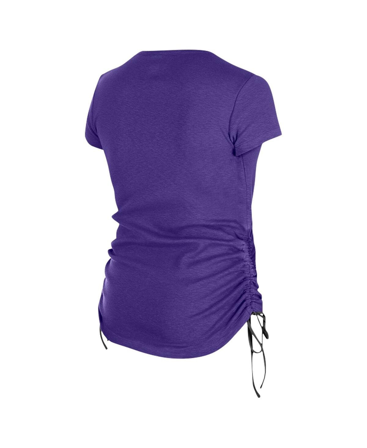 NEW ERA WOMEN'S PURPLE BALTIMORE RAVENS RUCHED SIDE T-SHIRT 