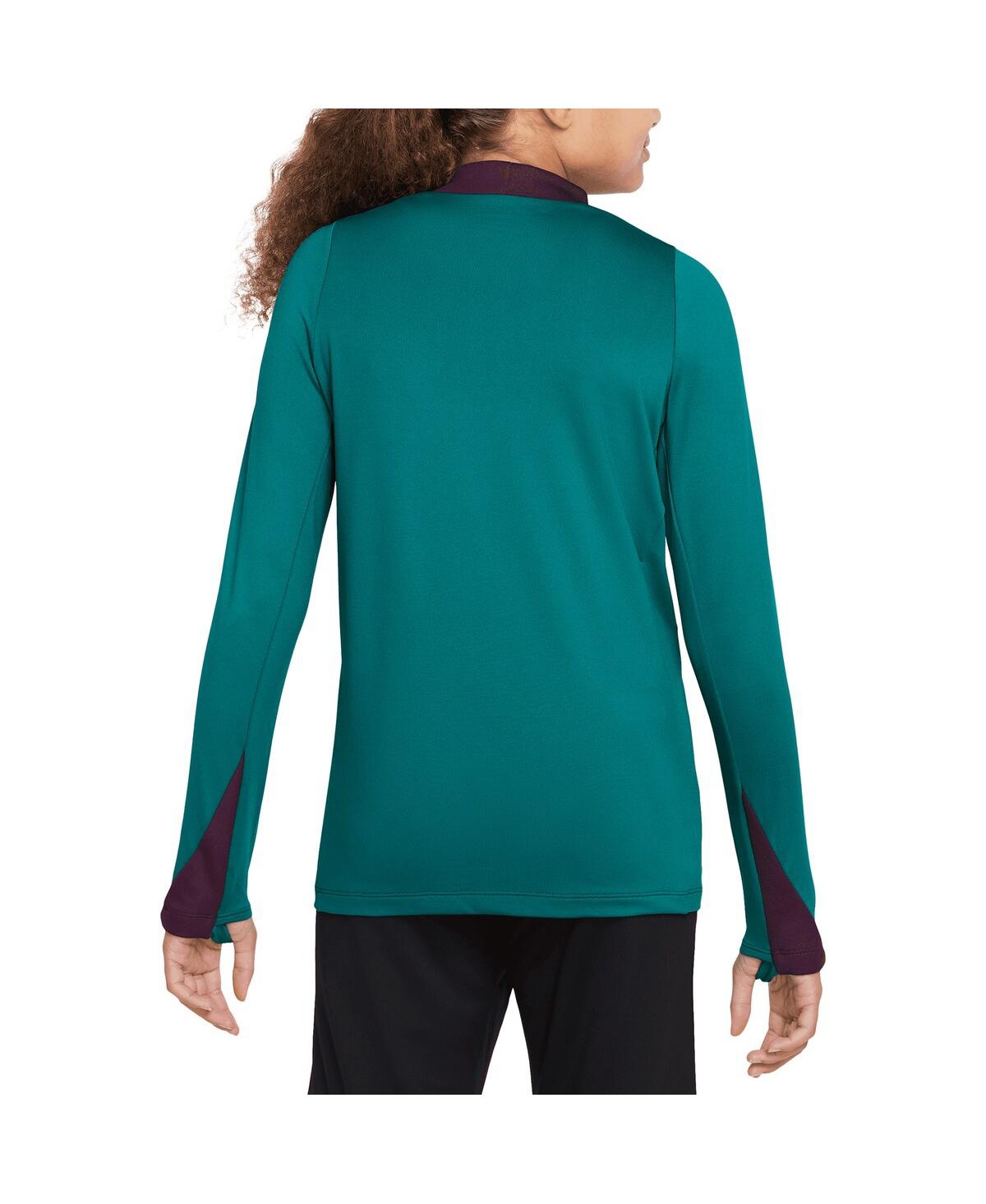 Nike Big Boys And Girls Teal Paris Saint-germain 2024/25 Strike Drill Quarter-zip Long Sleeve Performance In Teal