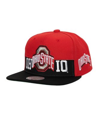 Mitchell & Ness - Men's Scarlet/Black Ohio State Buckeyes Half N Half Snapback Hat