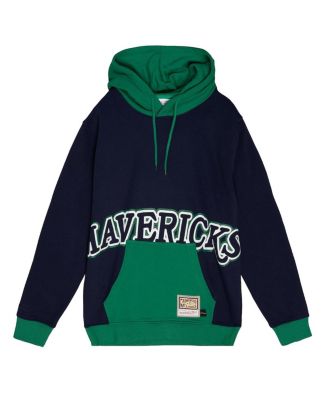 Men's Navy Dallas Mavericks Hardwood Classics Big Face 5.0 Pullover Hoodie