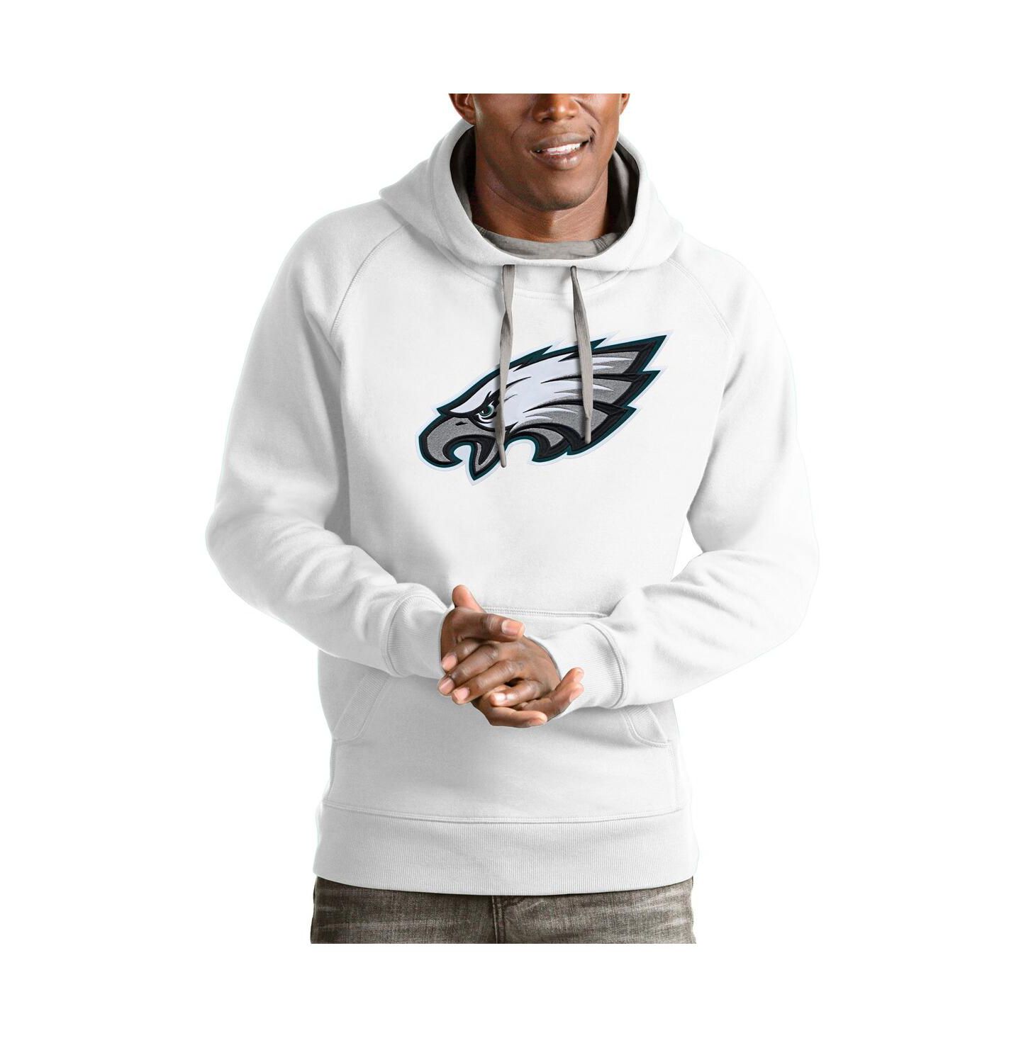 Мужское худи Antigua White Philadelphia Eagles Victory Pullover — фото 1