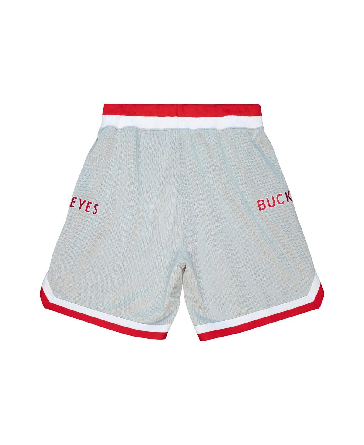 Mitchell & Ness Men's Silver Ohio State Buckeyes 1991 Alternate Authentic Shorts In Silver