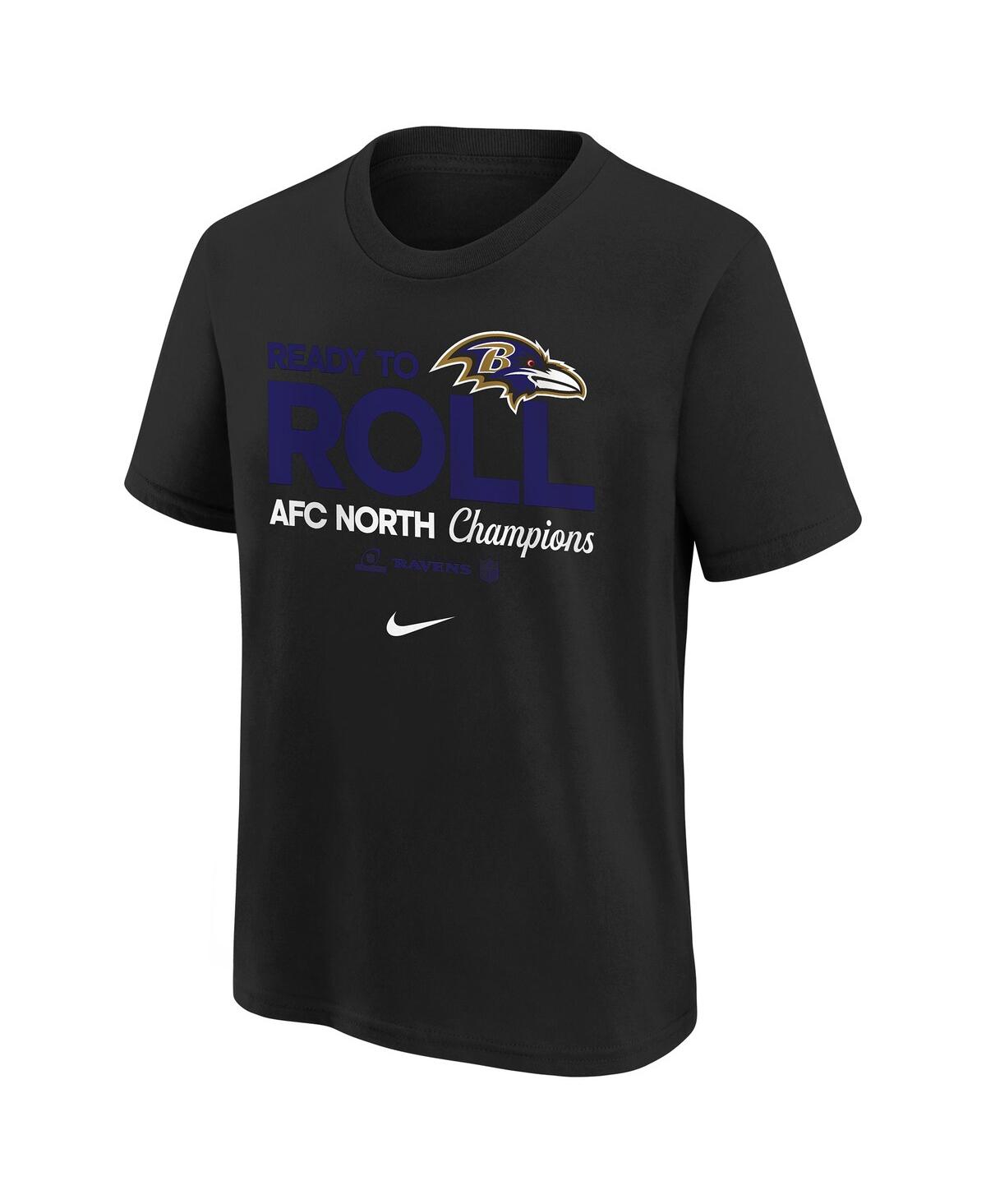 Nike Big Boys And Girls Black Baltimore Ravens 2024 Afc North Division Champions Locker Room Trophy Colle In Black