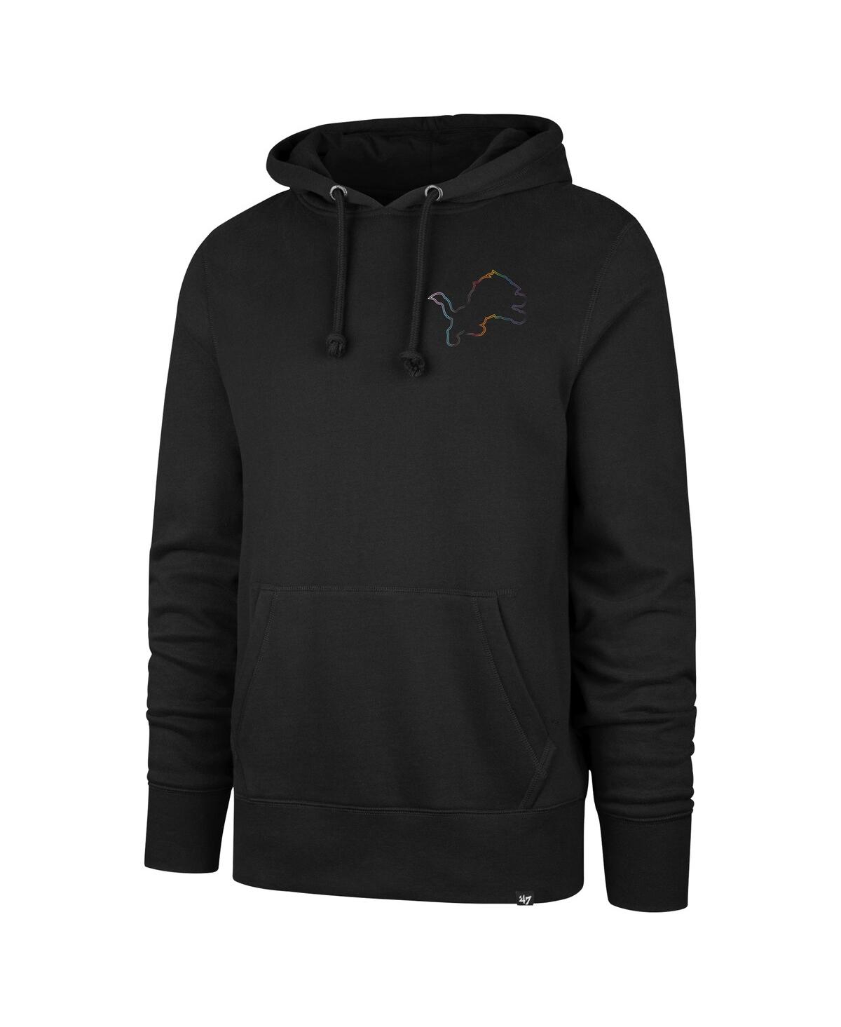 Shop 47 Brand Men's Black Detroit Lions Pride Headline Pullover Hoodie