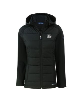 Women's Black Cincinnati Bengals Evoke Hybrid Eco Softshell Full-Zip Hoodie Jacket