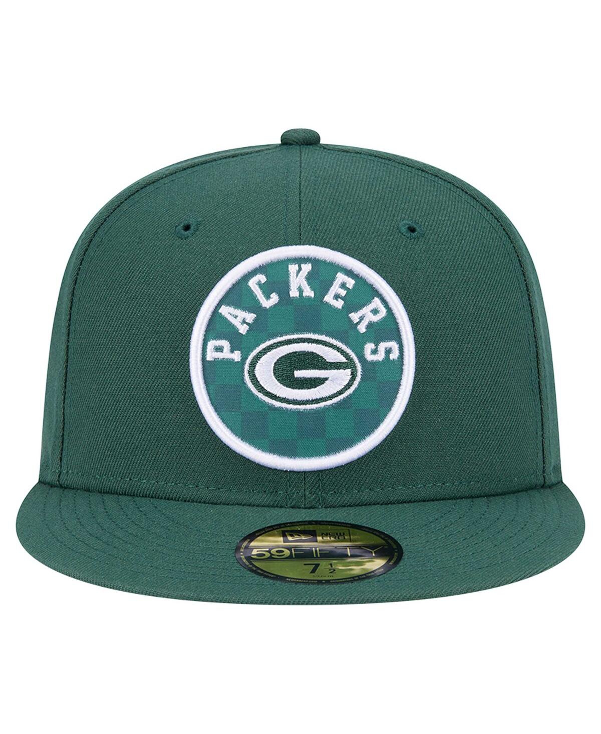 NEW ERA MEN'S GREEN GREEN BAY PACKERS CHECKERED 59FIFTY FITTED HAT 