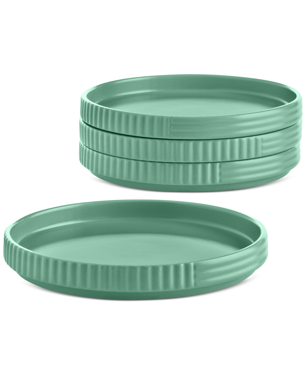 The Cellar Aaden Textured Appetizer Plates, Set Of 4, Exclusively At Macy's In Green