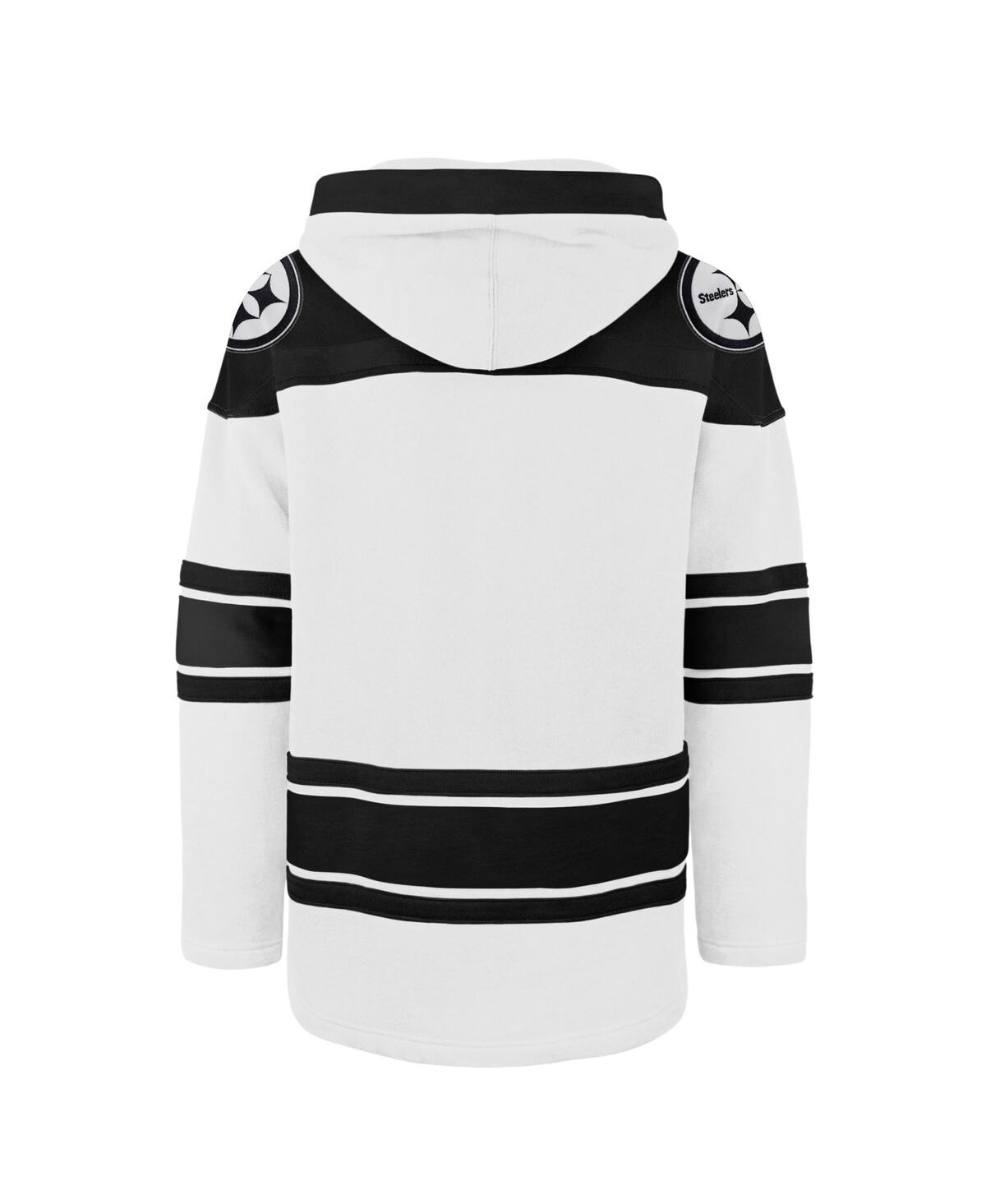 Shop 47 Brand Men's White Pittsburgh Steelers After Image Superior Lacer Pullover Hoodie
