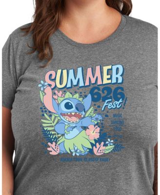 Trendy Plus Size Lilo and Stitch Core Graphic Crew Neck T-Shirt