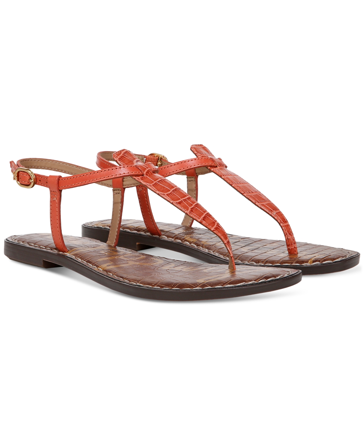 Sam Edelman Gigi Sandal In Orange Sunrise Leather